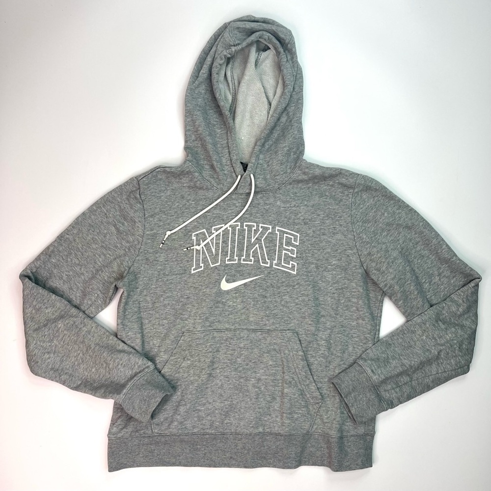 Nike Women’s Hoodie Gray Crop Spellout Medium
